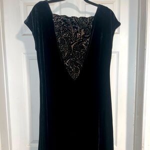 Black velvet evening dress - size 12